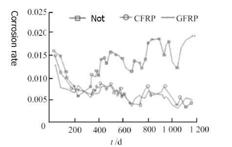 Effect of FRP species on corrosion resistance