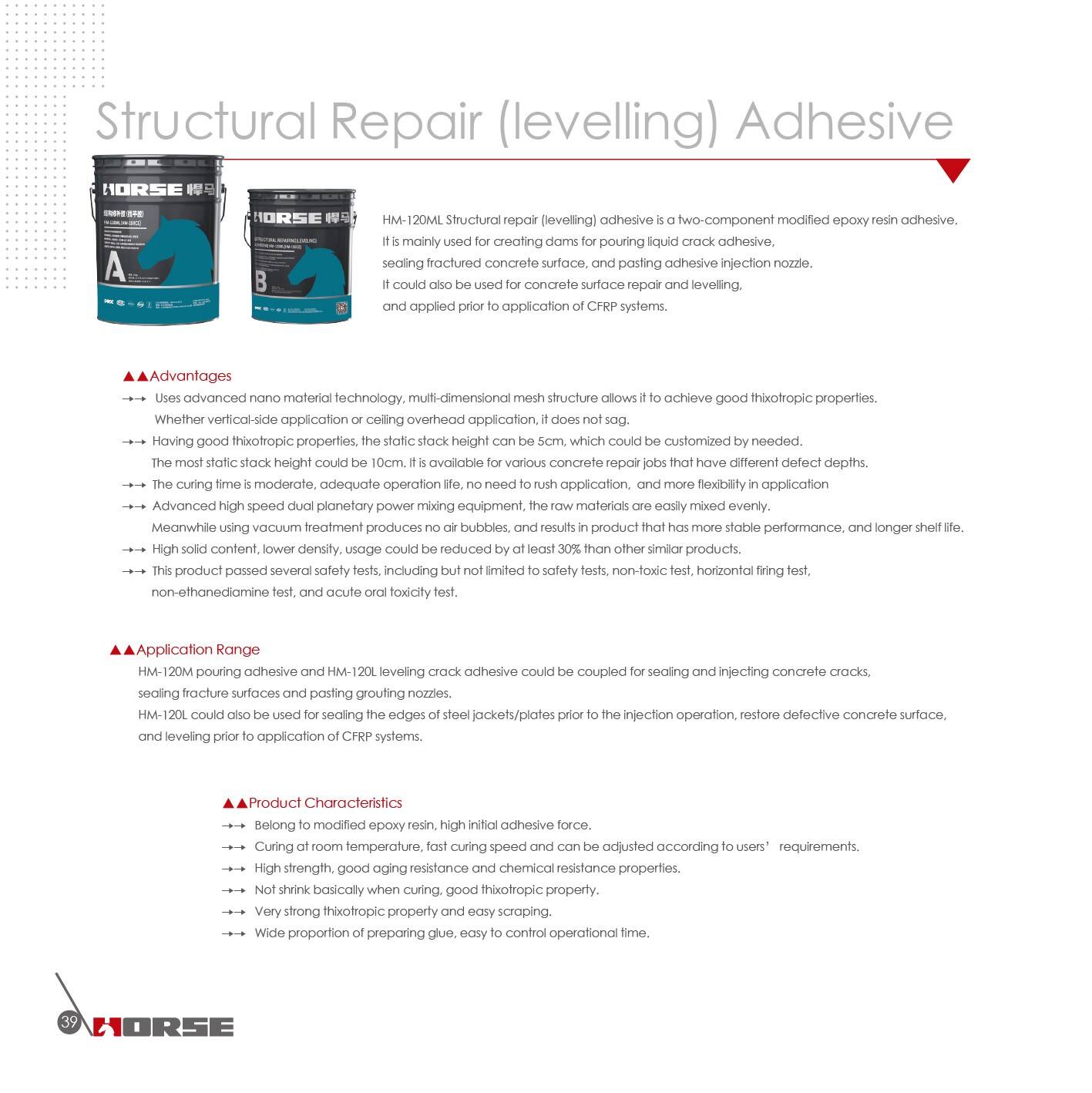 Horse structural repair adhesive