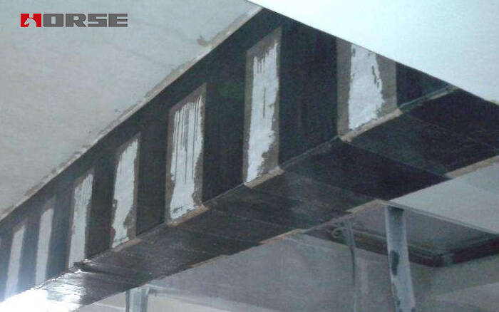 Carbon fiber strengthening beam and slab structure