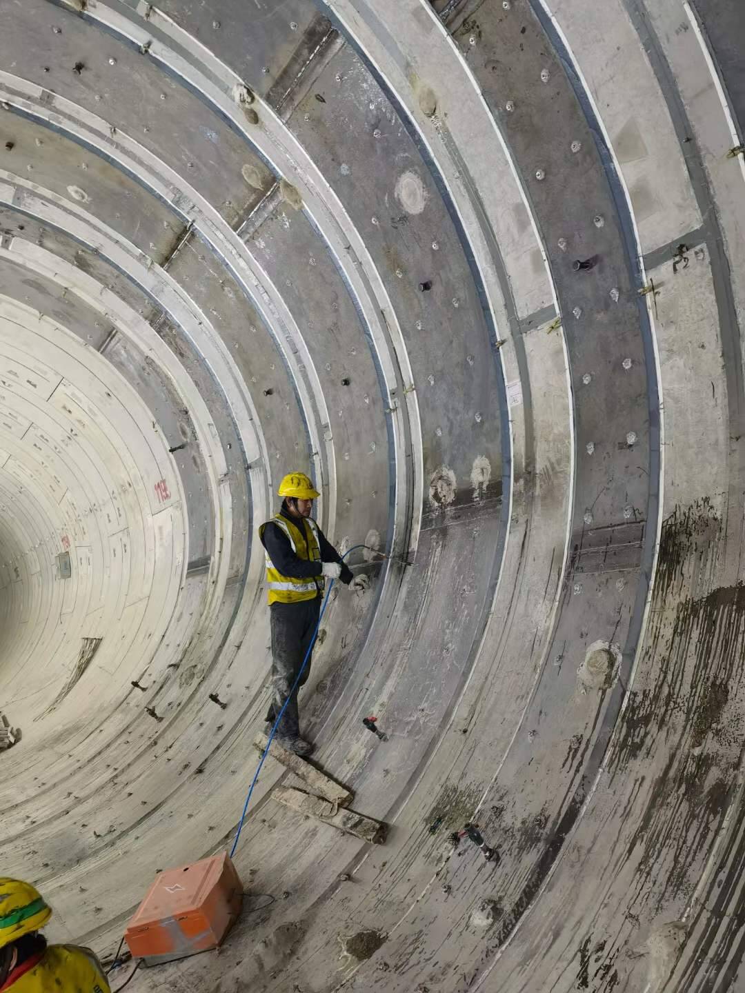 Subway Tunnel Strengthening with HM-120M Steel Jacketing Adhesive Subway Tunnel Strengthening with HM-120M Steel Jacketing Adhesive